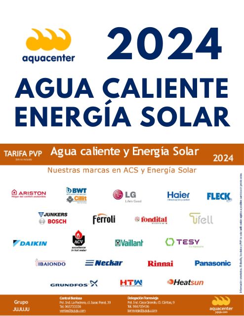 Catálogo agua caliente energía solar. jujuju aquacenter